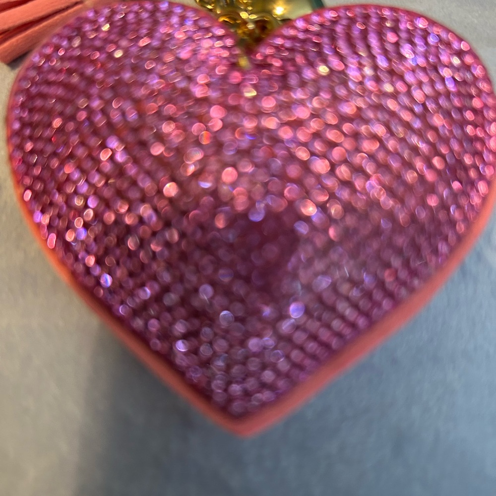 Pink Heart Key Holder or bag charm